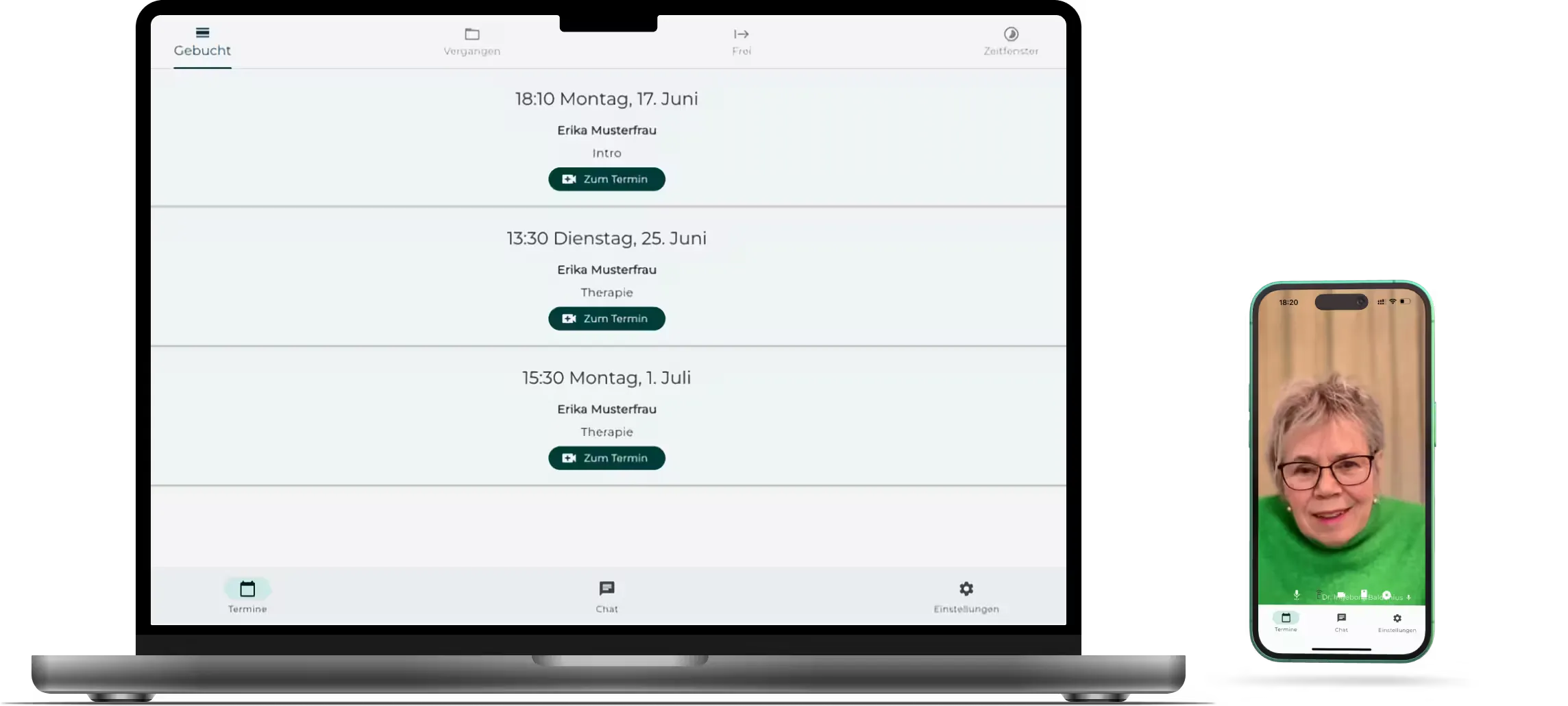 Device mockups showcasing the Therapy Lift App
