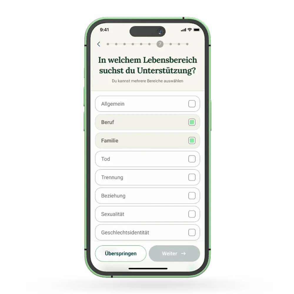 Fragebogen in der Therapy Lift App